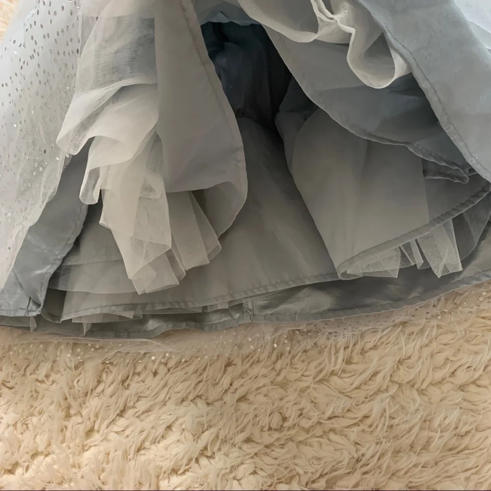 Gymboree Gray Sparkly Taffeta Tulle Formal Dress